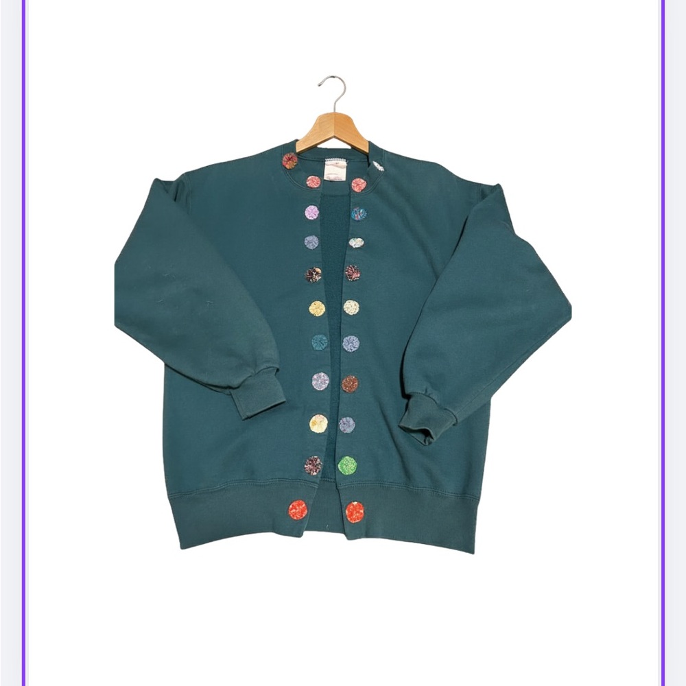 Vintage Colorful Button Cardigan